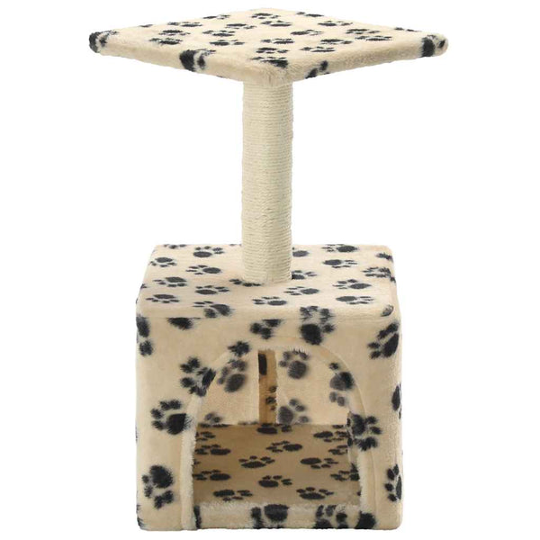 vidaXL Cat Scratching Post Sisal 55 cm Beige Paw Print