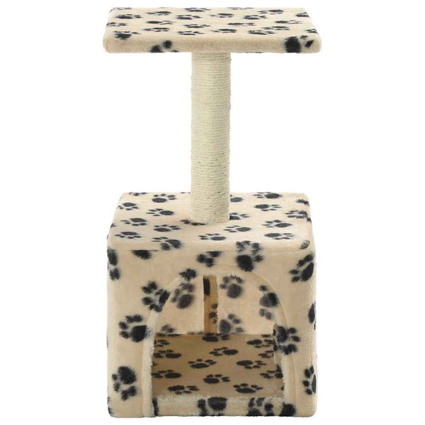 vidaXL Cat Scratching Post Sisal 55 cm Beige Paw Print