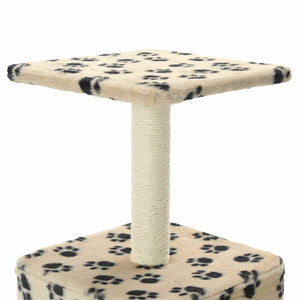 vidaXL Cat Scratching Post Sisal 55 cm Beige Paw Print
