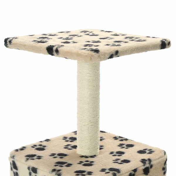 vidaXL Cat Scratching Post Sisal 55 cm Beige Paw Print