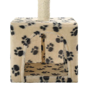 vidaXL Cat Scratching Post Sisal 55 cm Beige Paw Print