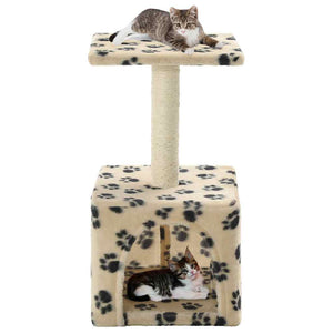 vidaXL Cat Scratching Post Sisal 55 cm Beige Paw Print