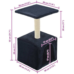 vidaXL Cat Scratching Post Sisal 55 cm Dark Blue