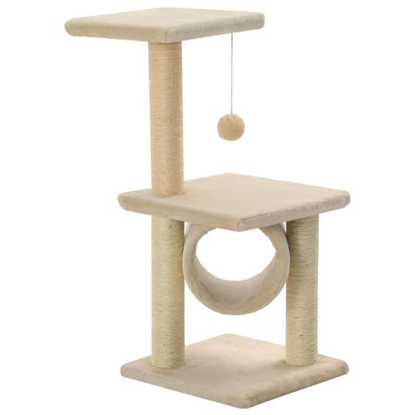 vidaXL Cat Scratching Tree Sisal 65 cm Beige