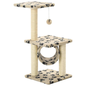 vidaXL Cat Scratching Post Sisal 65 cm Beige Paw Print