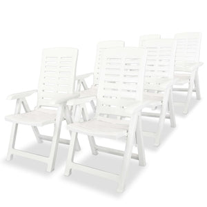 vidaXL Garden Loungers 6 pcs. Plastic White