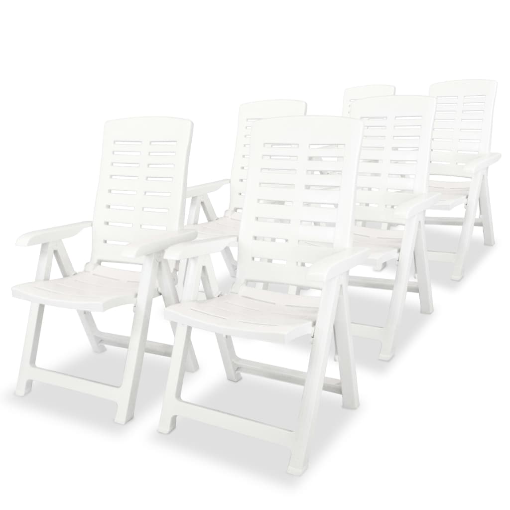 vidaXL Garden Loungers 6 pcs. Plastic White