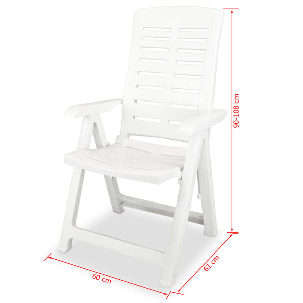 vidaXL Garden Loungers 6 pcs. Plastic White