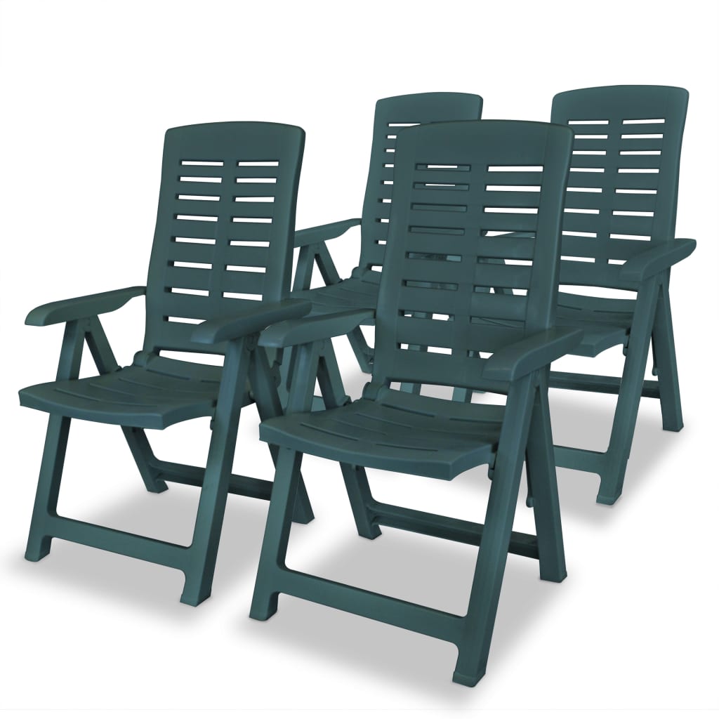 vidaXL Garden Loungers 4 pcs. Plastic Green