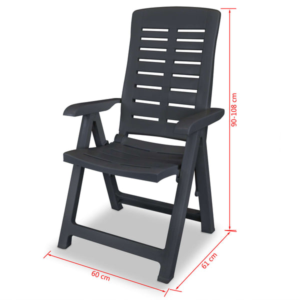 vidaXL Garden Sun Loungers 4 pcs. Anthracite