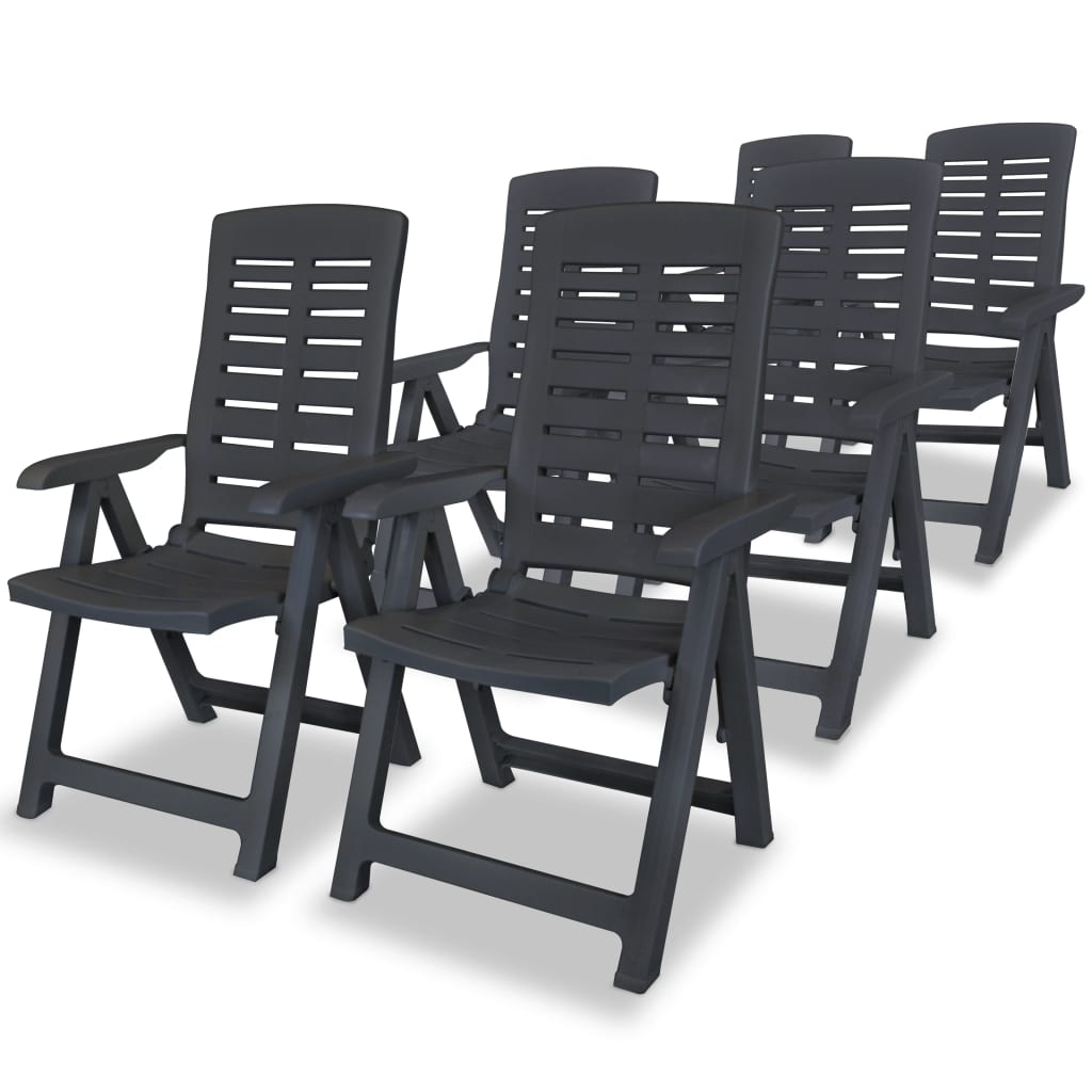 vidaXL Garden Sun Loungers 6 pcs. Anthracite