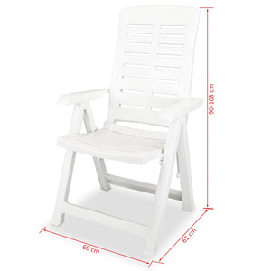 vidaXL 7-piece Outdoor Dining Set Plastic White