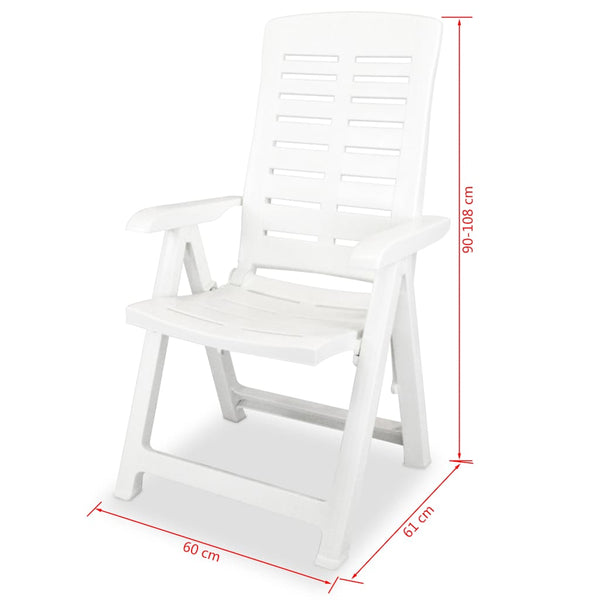 vidaXL 7-piece Outdoor Dining Set Plastic White