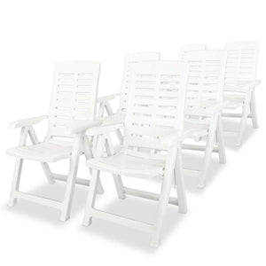 vidaXL 7-piece Outdoor Dining Set Plastic White