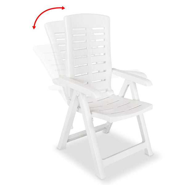 vidaXL 7-piece Outdoor Dining Set Plastic White
