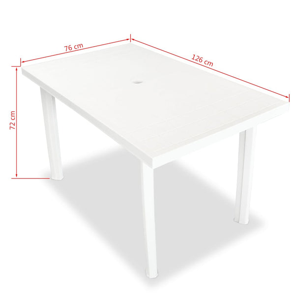 vidaXL 7-piece Outdoor Dining Set Plastic White