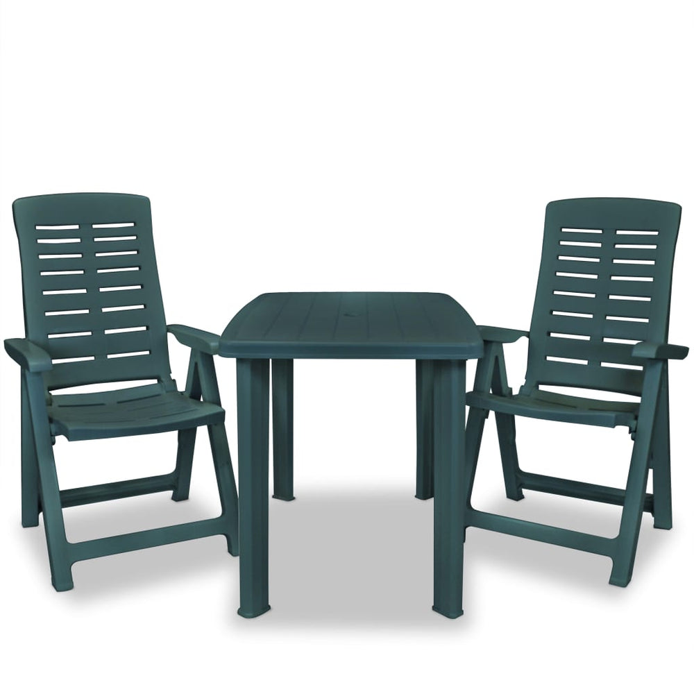 vidaXL 3-Piece Bistro Set Plastic Green