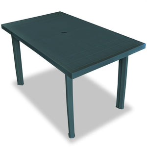 vidaXL 7-Piece Outdoor Dining Set Plastic Green