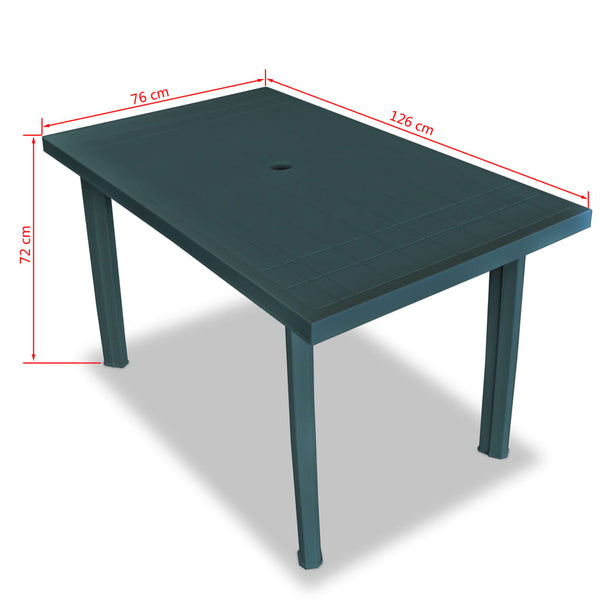 vidaXL 7-Piece Outdoor Dining Set Plastic Green