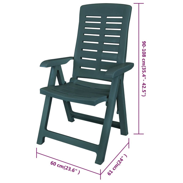 vidaXL 7-Piece Outdoor Dining Set Plastic Green