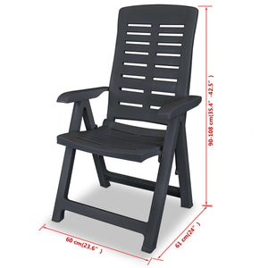 vidaXL 3-Piece Bistro Set Plastic Anthracite