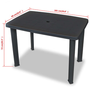 vidaXL 3-Piece Bistro Set Plastic Anthracite