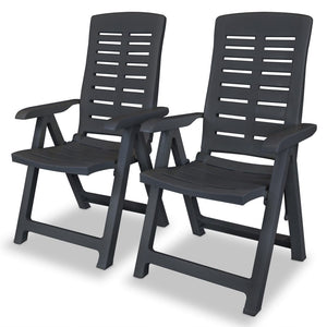 vidaXL 3-Piece Bistro Set Plastic Anthracite
