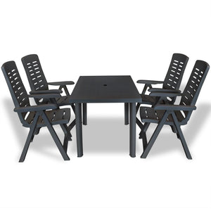 vidaXL 5-piece Garden Dining Set Plastic Anthracite
