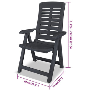 vidaXL 5-piece Garden Dining Set Plastic Anthracite