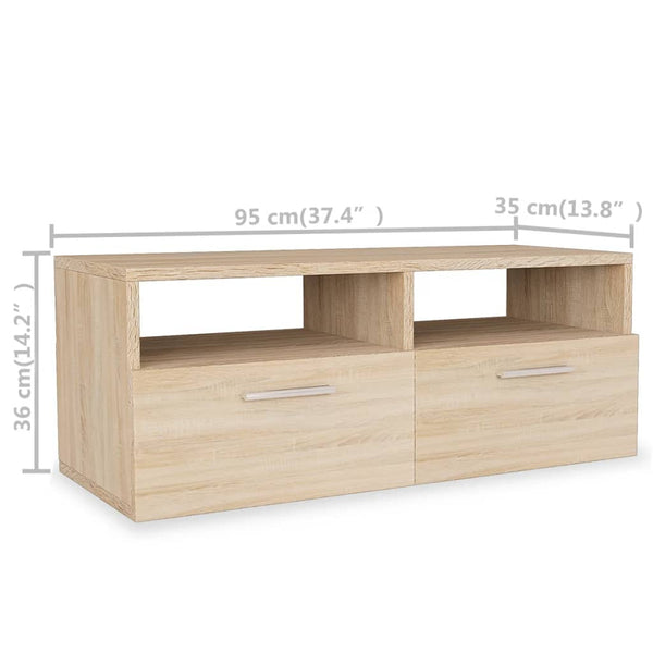 vidaXL 2 pcs. TV Cabinets Engineered Wood 95x35x36 cm Oak