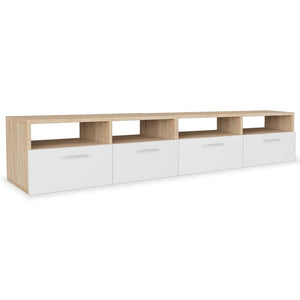 vidaXL 2 pcs. TV Cabinets Engineered Wood 95x35x36 cm Oak and White