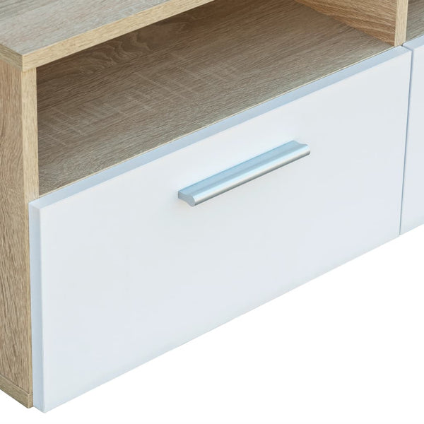 vidaXL 2 pcs. TV Cabinets Engineered Wood 95x35x36 cm Oak and White