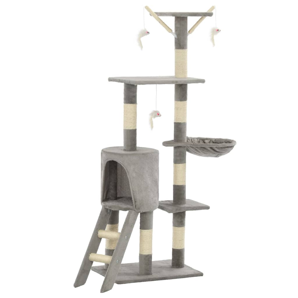 vidaXL Cat Scratching Post with Sisal Columns 138 cm Grey