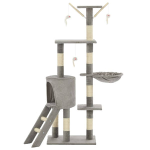 vidaXL Cat Scratching Post with Sisal Columns 138 cm Grey