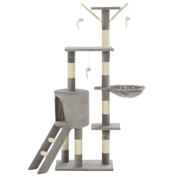 vidaXL Cat Scratching Post with Sisal Columns 138 cm Grey