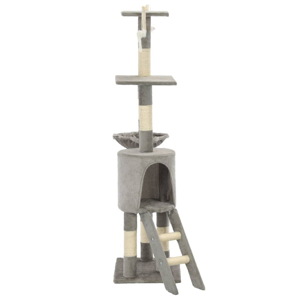 vidaXL Cat Scratching Post with Sisal Columns 138 cm Grey