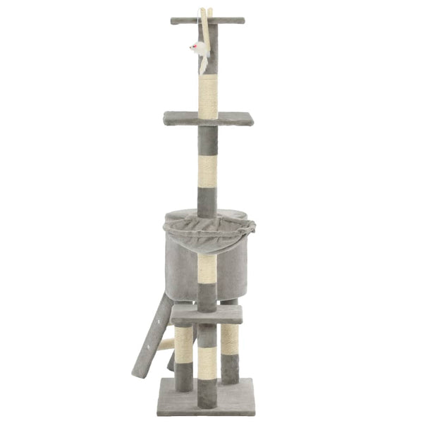 vidaXL Cat Scratching Post with Sisal Columns 138 cm Grey