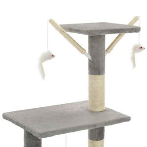 vidaXL Cat Scratching Post with Sisal Columns 138 cm Grey