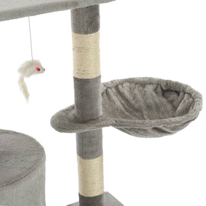 vidaXL Cat Scratching Post with Sisal Columns 138 cm Grey