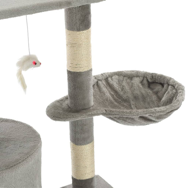 vidaXL Cat Scratching Post with Sisal Columns 138 cm Grey
