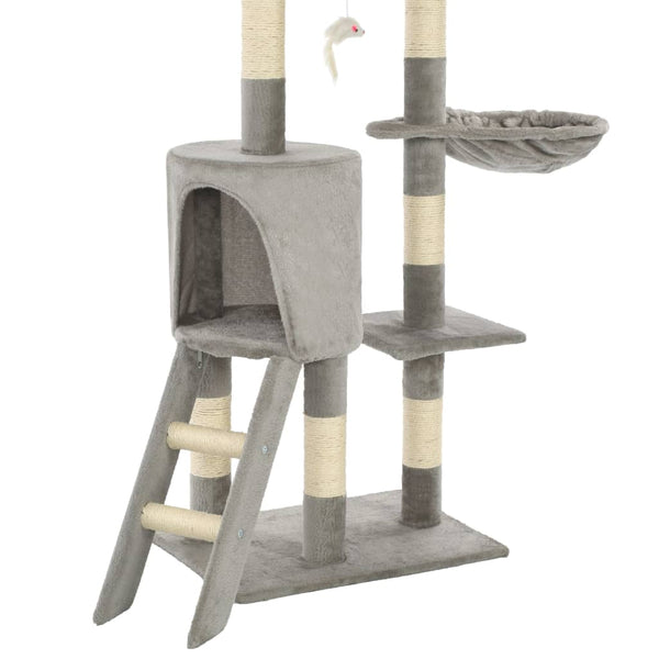 vidaXL Cat Scratching Post with Sisal Columns 138 cm Grey
