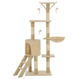 vidaXL Cat Scratching Tree with Sisal Posts 138 cm Beige