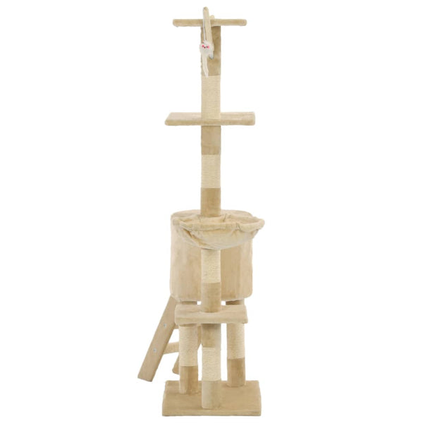 vidaXL Cat Scratching Tree with Sisal Posts 138 cm Beige