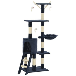 vidaXL Cat Scratching Tree with Sisal Posts 138 cm Dark Blue