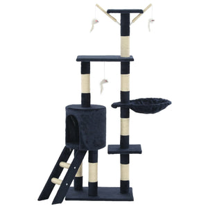 vidaXL Cat Scratching Tree with Sisal Posts 138 cm Dark Blue