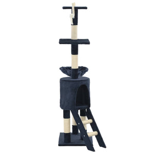 vidaXL Cat Scratching Tree with Sisal Posts 138 cm Dark Blue