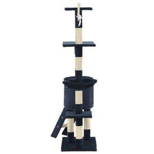 vidaXL Cat Scratching Tree with Sisal Posts 138 cm Dark Blue
