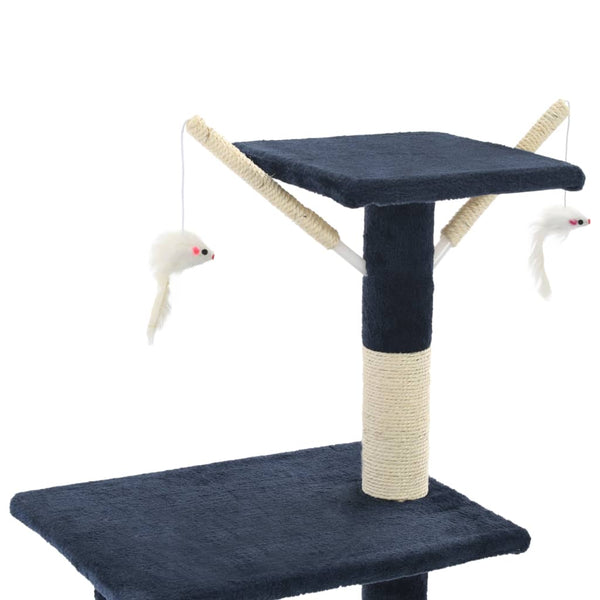 vidaXL Cat Scratching Tree with Sisal Posts 138 cm Dark Blue