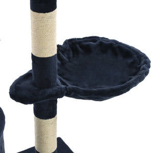 vidaXL Cat Scratching Tree with Sisal Posts 138 cm Dark Blue