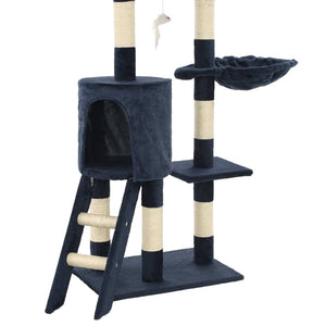 vidaXL Cat Scratching Tree with Sisal Posts 138 cm Dark Blue